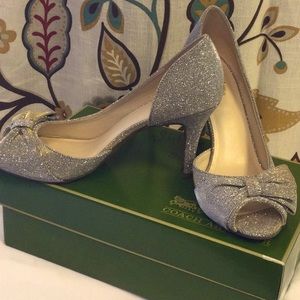 Coach and Four Glittery Bow Heels